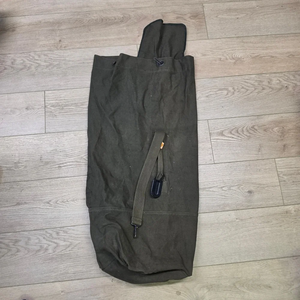 Military Duffel Bag Mens OS Olive Green Good Canvas Sea Bag Hook Top